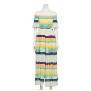 Juniors Hint of Mint Striped Maxi Dress Size XL